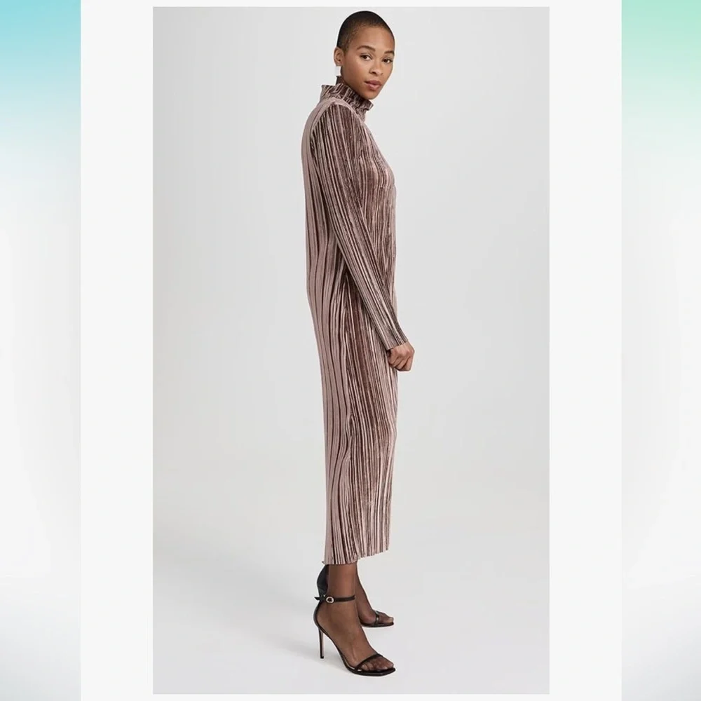 Sabina Musayev Women’s Lattice Velour Turtleneck  Dress - Picture 4 of 14